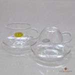 Heat resistant Herbal Tea Clear Glass Cup x 2 cups