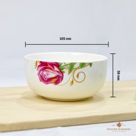 Xcellent Sales -Ceramic Bowl Set of 6 with spoon Rose flower Dining Set Gift Set 送礼陶瓷6碗套装